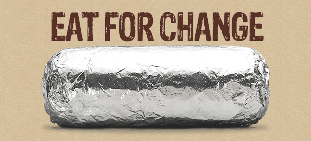 chipotle burrito eat for change