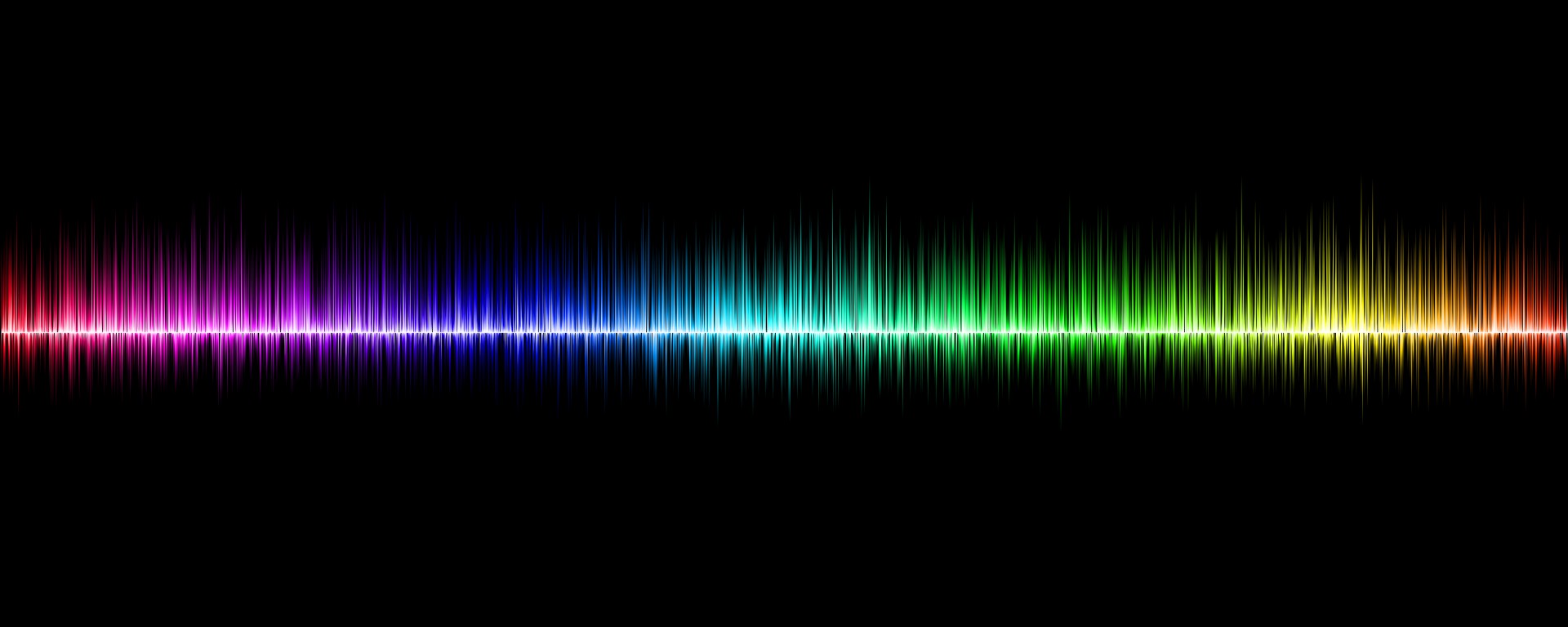 Schallwellen und Grafik des sichtbaren Spektrums