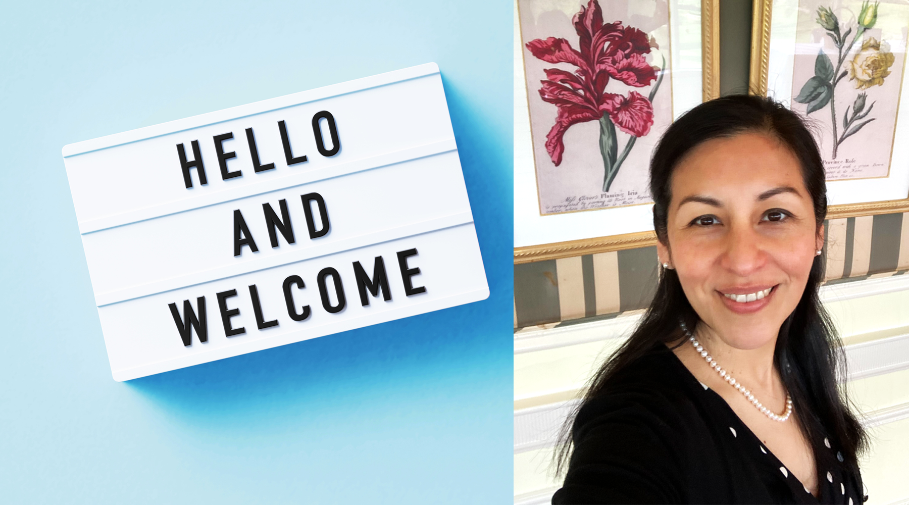 Dr. Gaby Rivas with the words Hello and Welcome