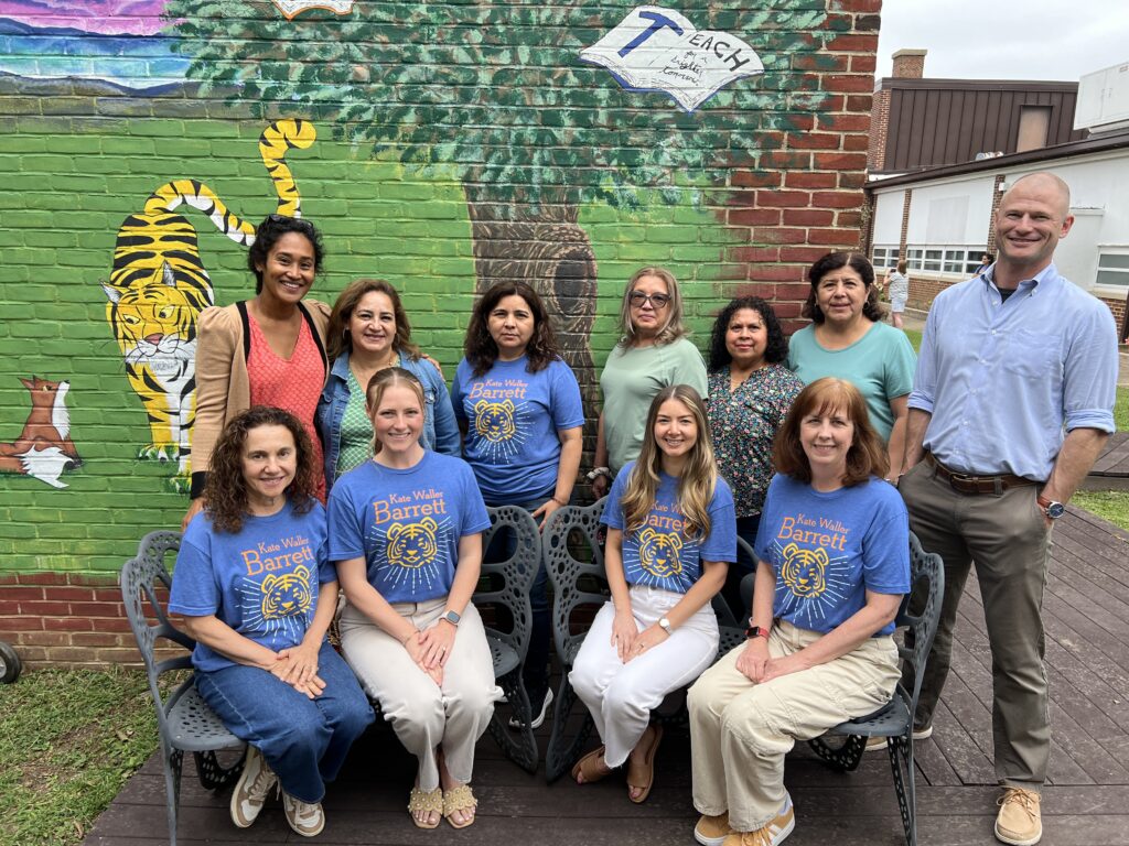 Barrett Kindergarten teachers and assistants in the Outdoor Courtyard